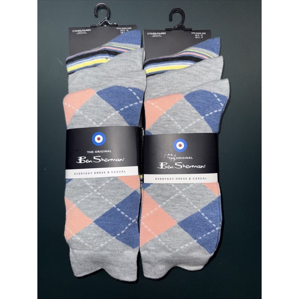The Original Ben Sherman Men’s Dress Socks. 6 Pairs Of Dress Socks.